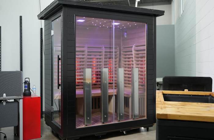 Sun Home Luminar 5-person infrared sauna in our testing facility