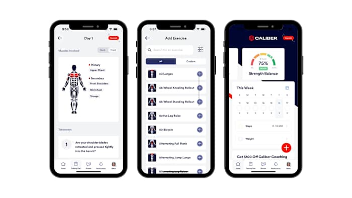 Caliber app screenshots