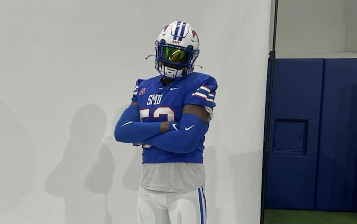 2026 OT Felix Ojo during an unofficial visit to SMU. (Photo courtesy of Felix Ojo)