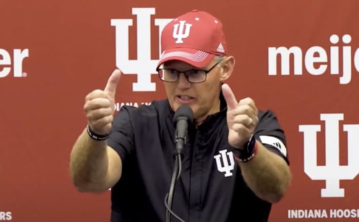 Tom Allen was frustrated by the lack of holding penalties called against Louisville's offensive line.