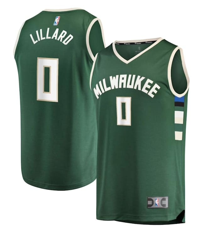 Damian Lillard Milwaukee Bucks Fanatics Branded Men's Fast Break Player Jersey - Icon Edition - Hunter Green