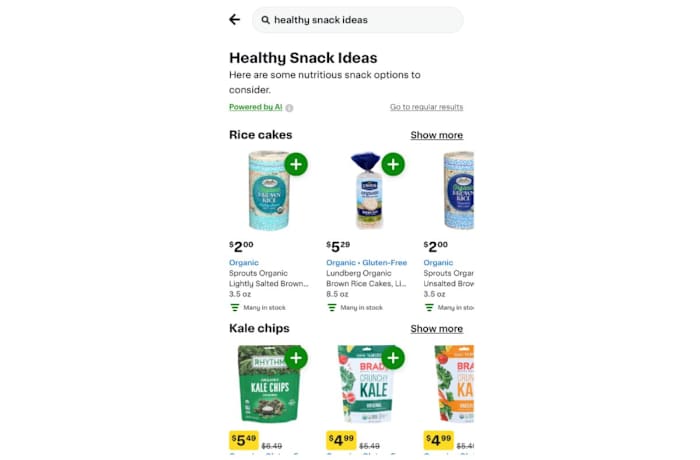 Instacart healthy Snack ideas