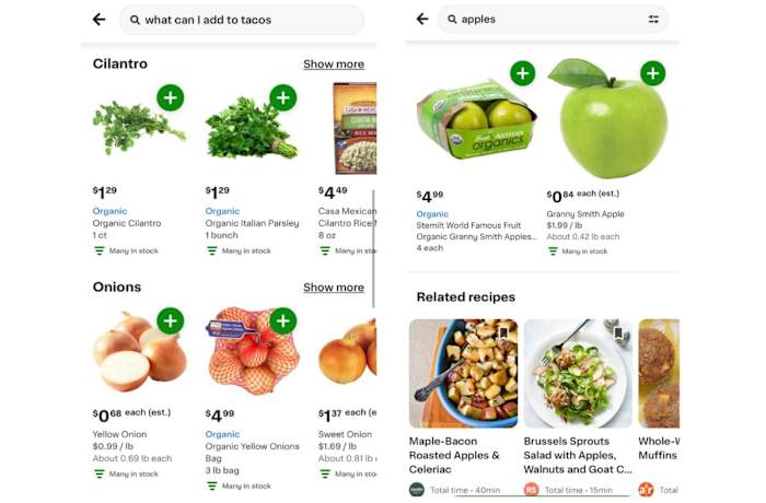 Instacart Shopping Examples