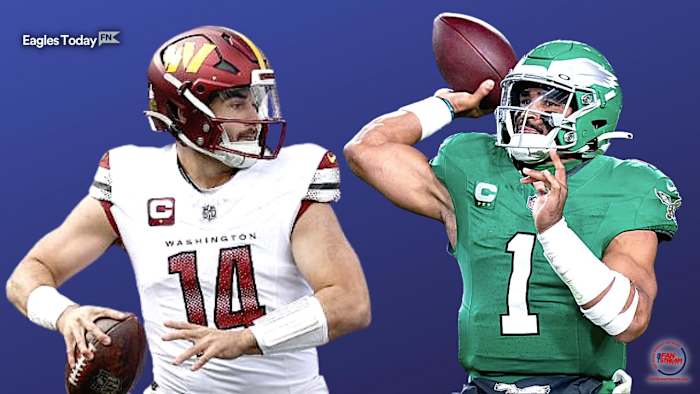 Sam Howell (L) and Jalen Hurts