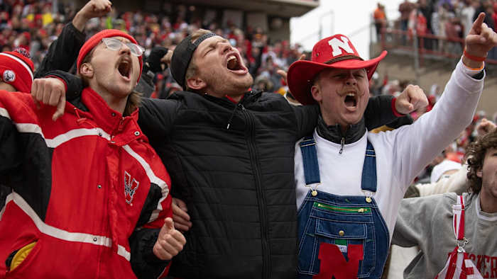 Nebraska fans cheer on the Big Red against Purdue (Oct. 28, 2023)