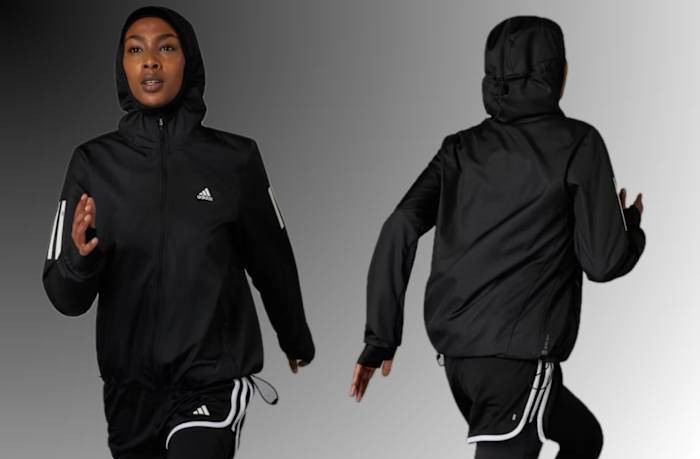 adidas own the run hooded running windbreaker