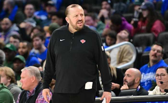Thibodeau reacts to a call during Friday's loss in Milwaukee