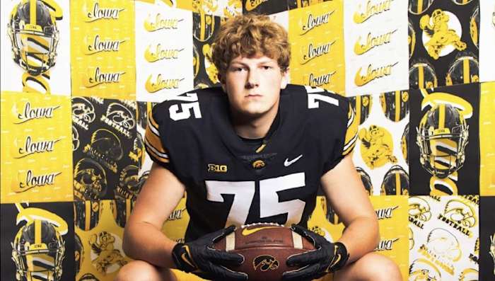 2025 4-star OT Jack Lange during an unofficial visit to Iowa. (Photo courtesy of Jack Lange)