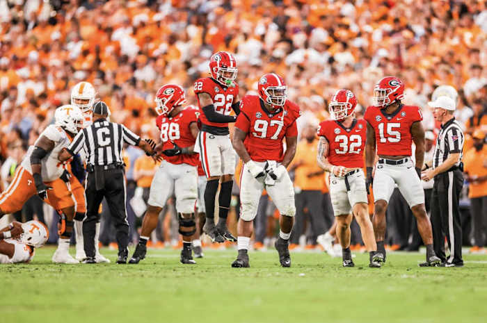 The Georgia defense has had success containing the Tennessee ground game over the past two seasons, but will need another strong effort to beat Tennessee this season. / UGAA - Tony Walsh
