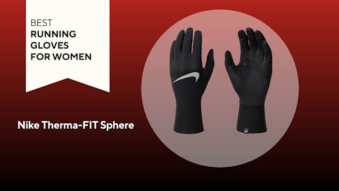 Nike Therma-FIT Sphere over a red background