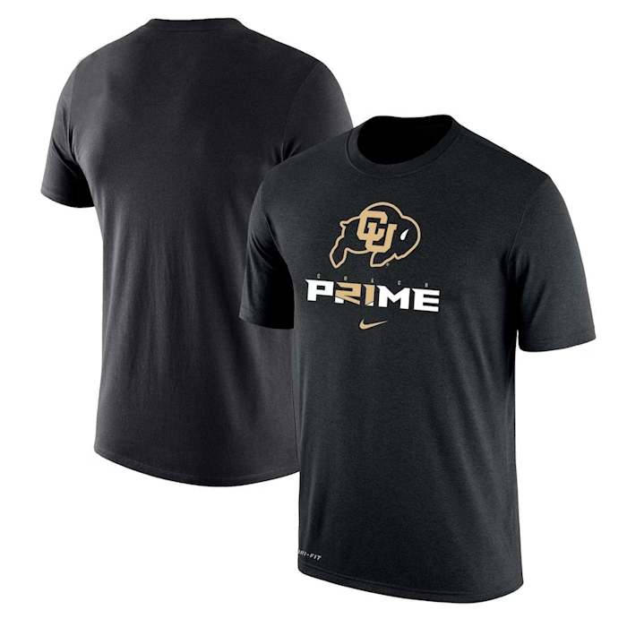 Deion Sanders' black and gold "Coach Prime" shirt.