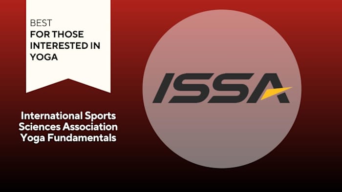 Best for yoga_ ISSA logo on red background