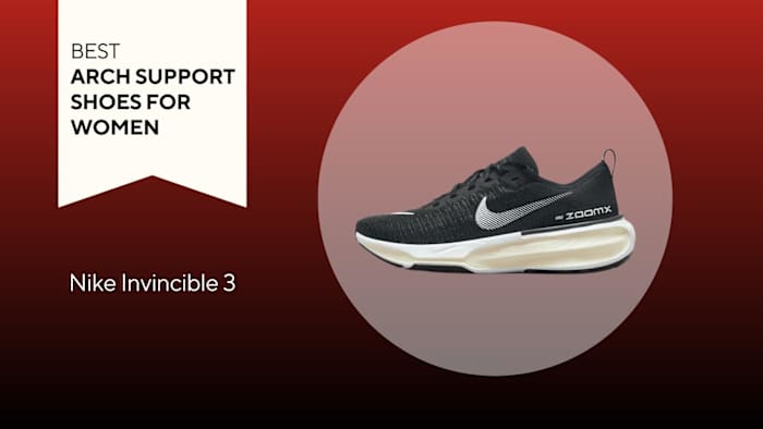 An image of a Nike Invincible 3 shoe against a red background.