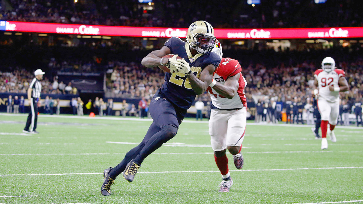 Latavius Murray’s 25-yard TD reception in the third quarter blew open the Saints’ game against Arizona.