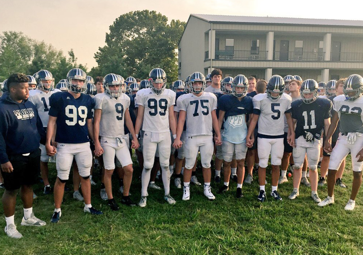 Liberty Christian’s 2018 team. The seniors fondly recall their sixth-grade season, when they had an NFL coach as offensive coordinator.