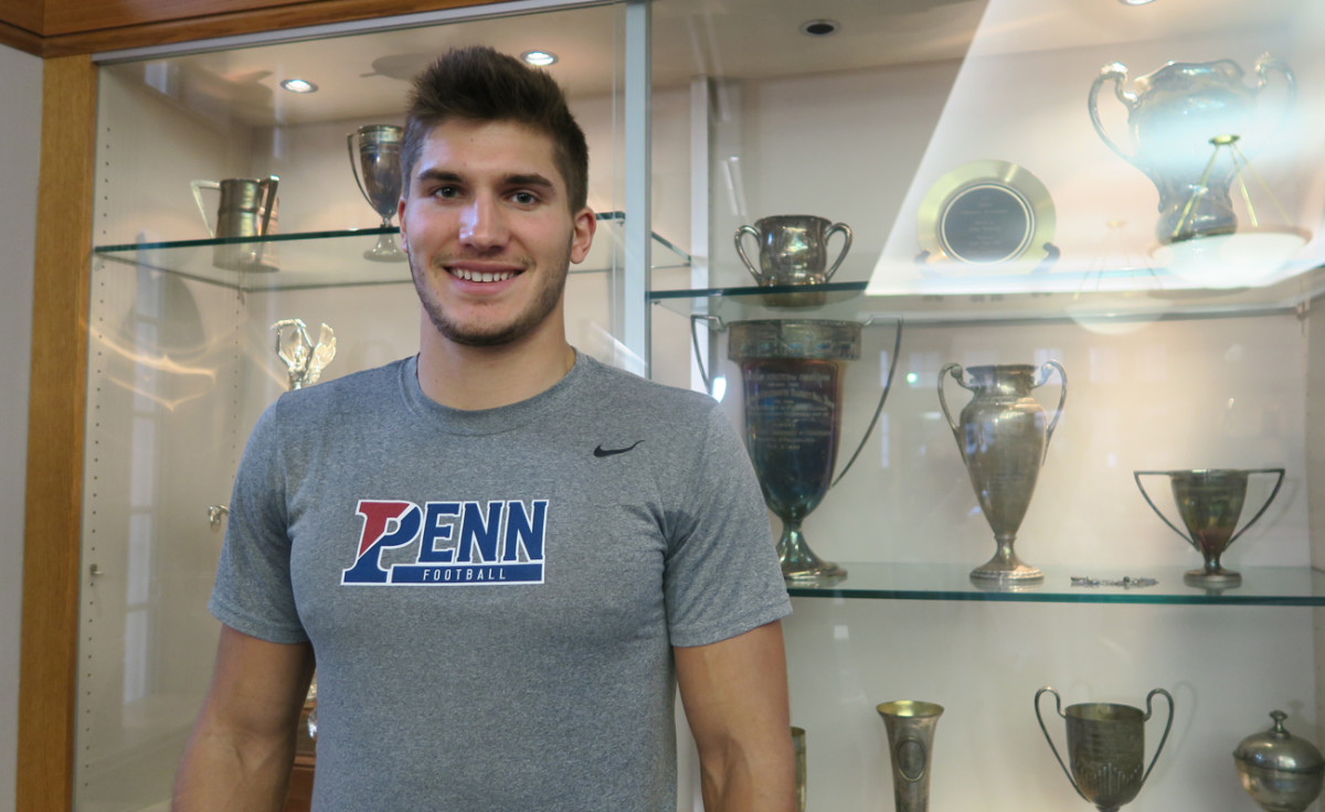 Justin Watson, the most productive receiver in Penn’s 140 years of football. He’s being scouting by NFL teams. 