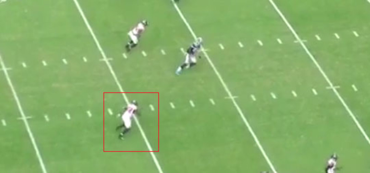 Keanu Neal (in red box) chasing down Greg Olsen.