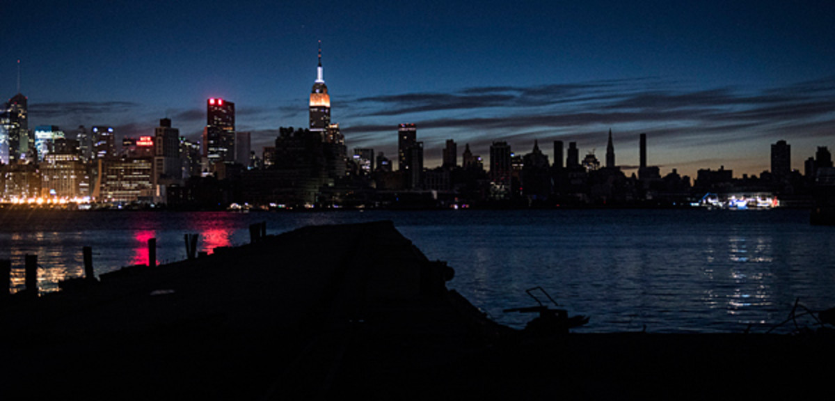 Manhattan skyline Hurricane Sandy