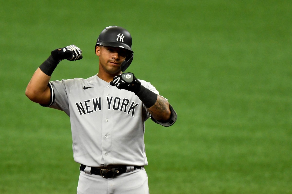 Gleyber Torres celebrates double