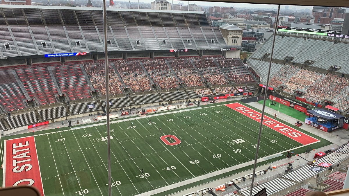 My view from the press box at Ohio Stadium for Indiana-Ohio State.