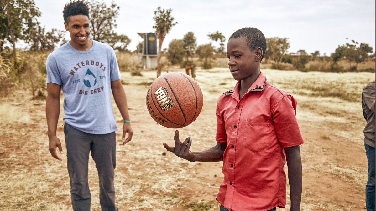 Brogdon, who first visited Africa when he went to Ghana as a preteen, returned in 2018 as part of his work to help build drinking wells.
