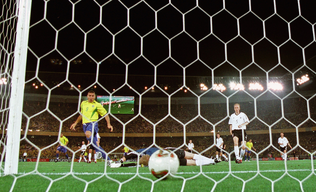 Battling back from knee injuries, Ronaldo scored both goals in the 2002 World Cup final in Yokohama.