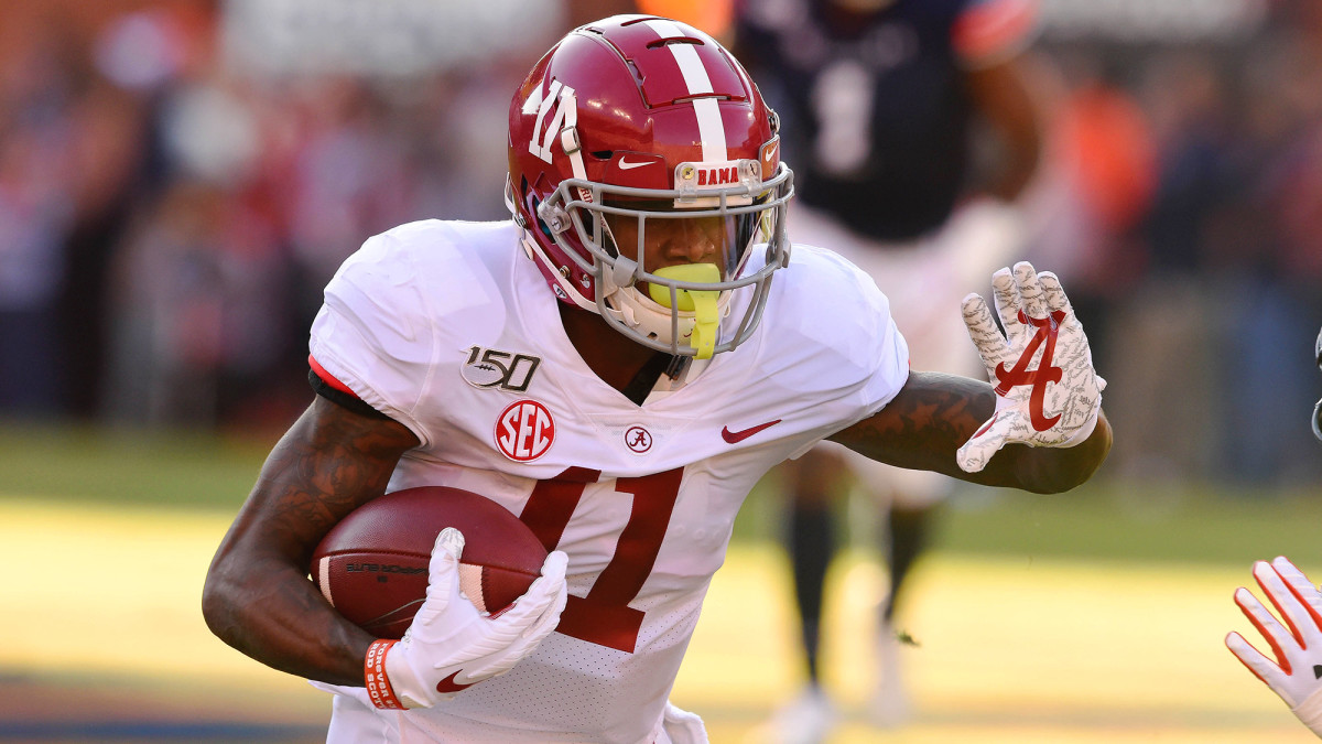 Ruggs, who ran a blazing 4.27 in Indy, averaged 18.6 yards on his 40 catches last season for the Tide.
