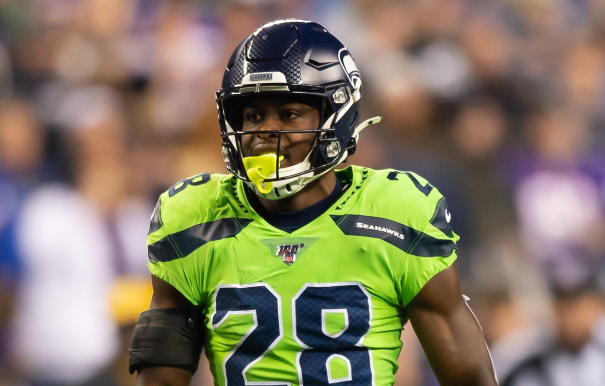 Seattle Seahawks cornerback Ugo Amadi (28) during the game against the Minnesota Vikings at CenturyLink Field. Seattle defeated Minnesota 37-30.