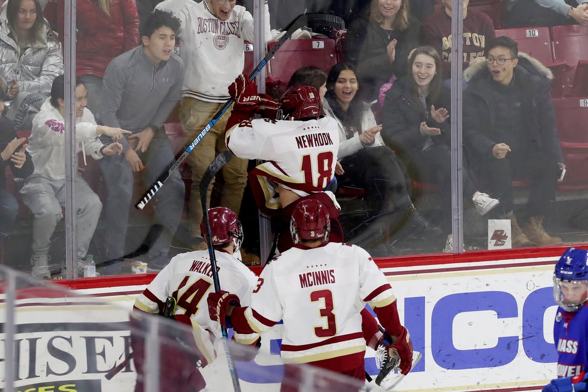 Newhook's excitement (Photo by BC Hockey Twitter)
