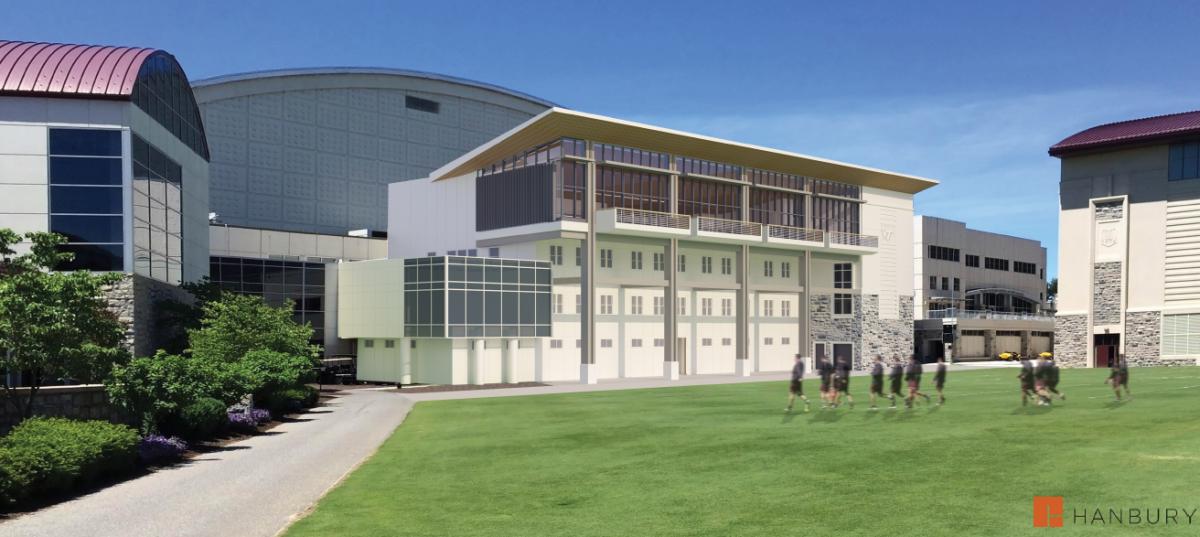 A rendering of the Student Athlete Performance Center from Hanbury Architects. Photo courtesy of Virginia Tech. 