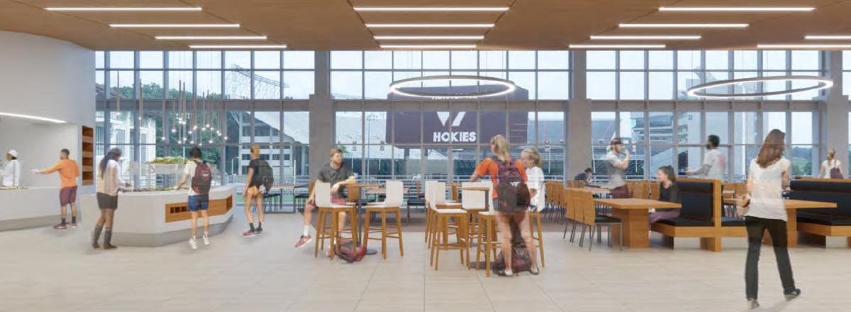 An interior rendering of the Student Athlete Performance Center. Photo courtesy of Virginia Tech. 
