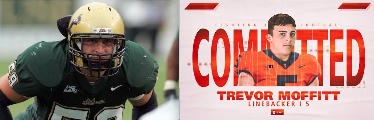 Ben Moffitt (left) was a semifinalist for the 2007 Butkus Award and a All-Big East Conference selection at South Florida. Trevor Moffitt (right) was an All-Area Defensive Player of the Year selection (the same honor earned by his dad 17 years earlier) following a 2019 season that produced 110 tackles, 22 tackles for loss, 11 sacks and four forced fumbles.