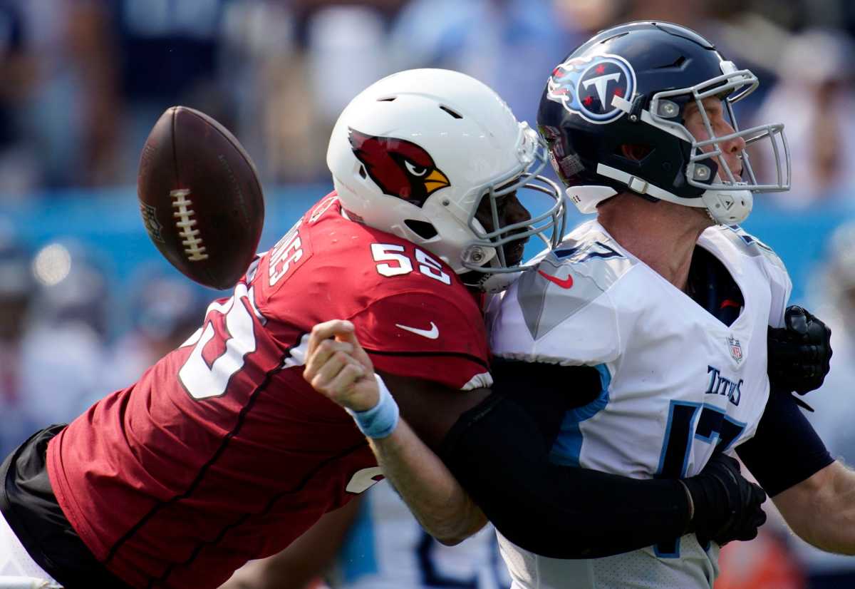 Chandler Jones had five sacks in an unstoppable performance versus the Titans. Can the Jaguars hold him off? Mandatory Credit: Andrew Nelles-USA TODAY Sports