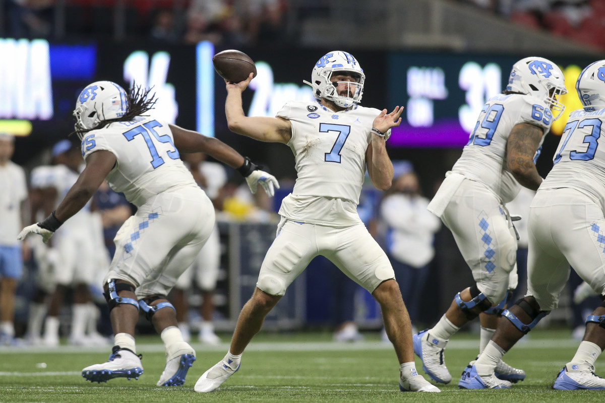 Sam Howell may be the first quarterback to hear his name called in the 2022 NFL Draft. 