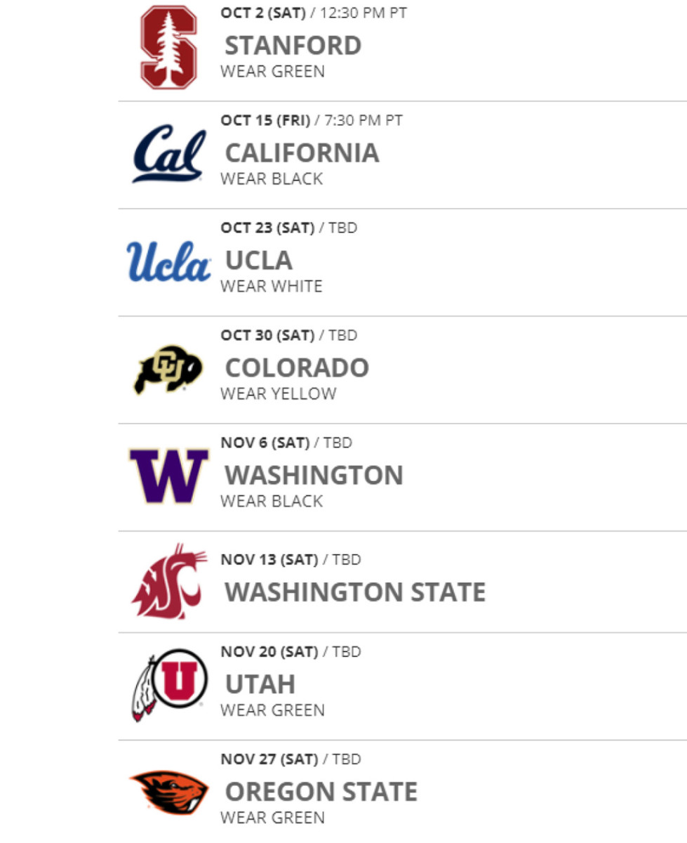 Oregon-Schedule