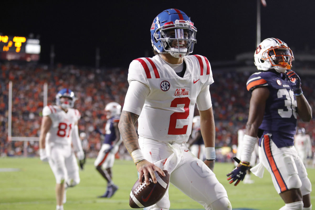 Matt Corral and the Ole Miss rebels look to take down Liberty and Malik Willis.