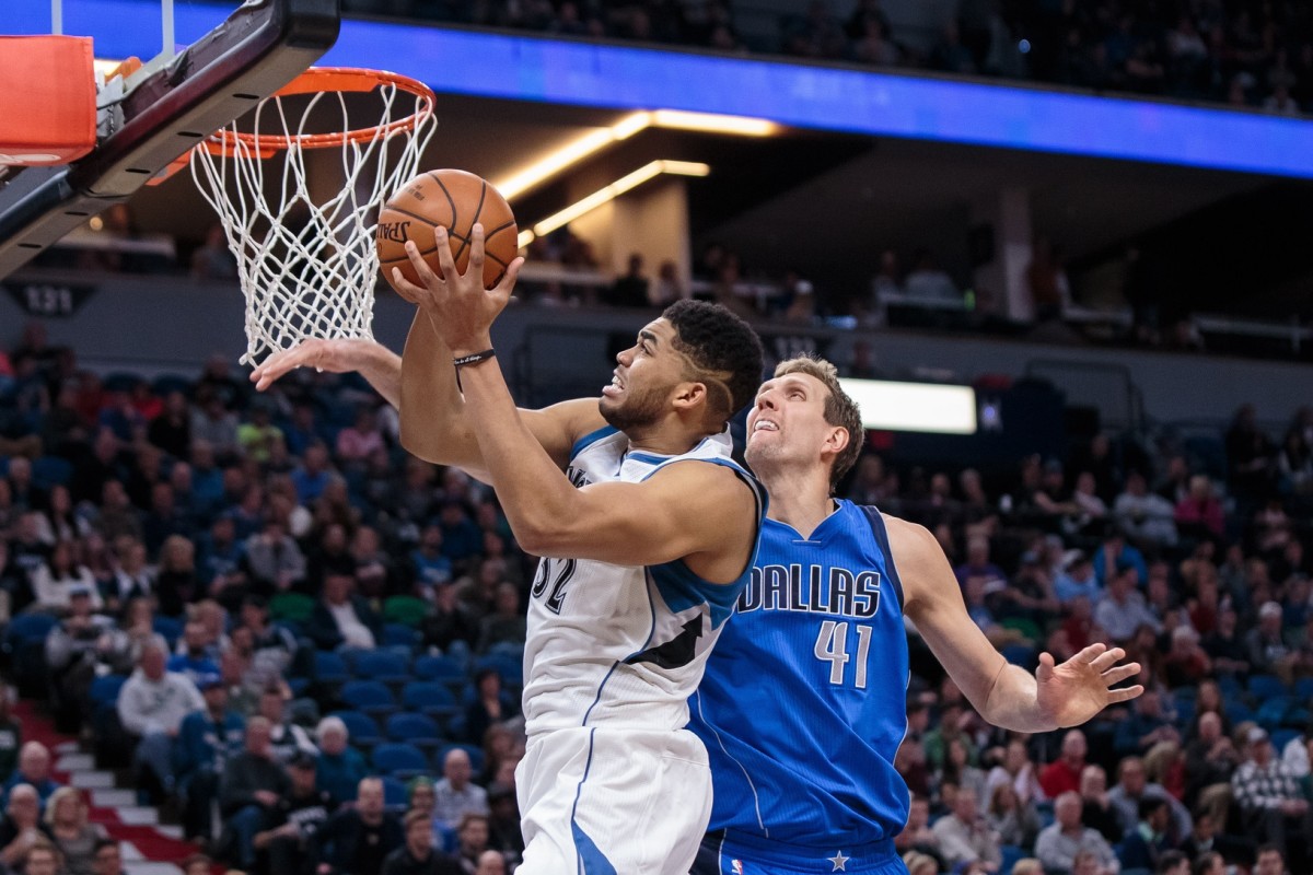 Karl-Anthony Towns, Dirk Nowitzki, Dallas Mavericks, Minnesota Timberwolves