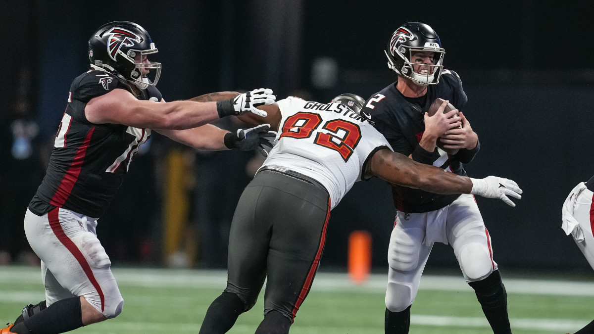 Kaleb McGary gives up Sack