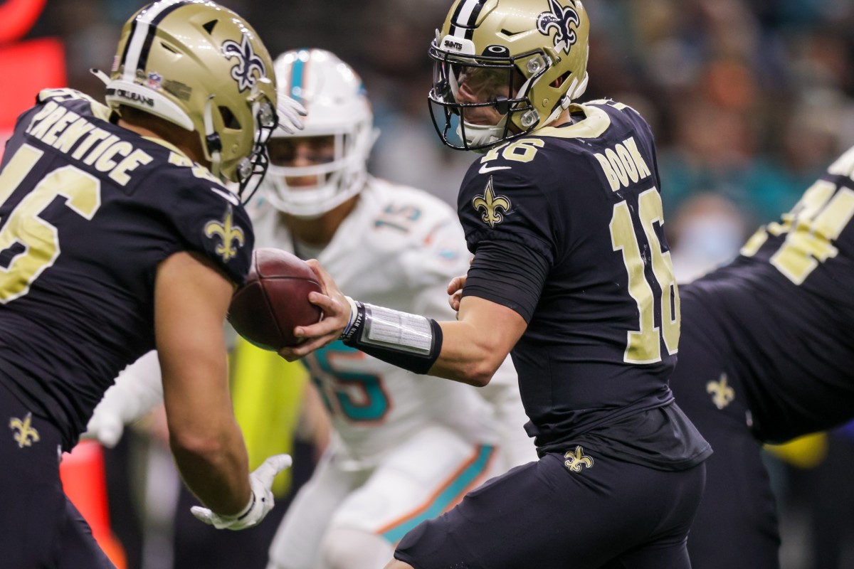 New Orleans Saints quarterback Ian Book (16)