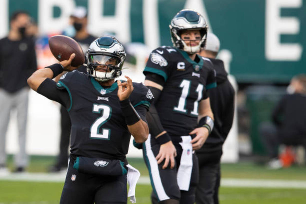Jalen Hurts and Carson Wentz