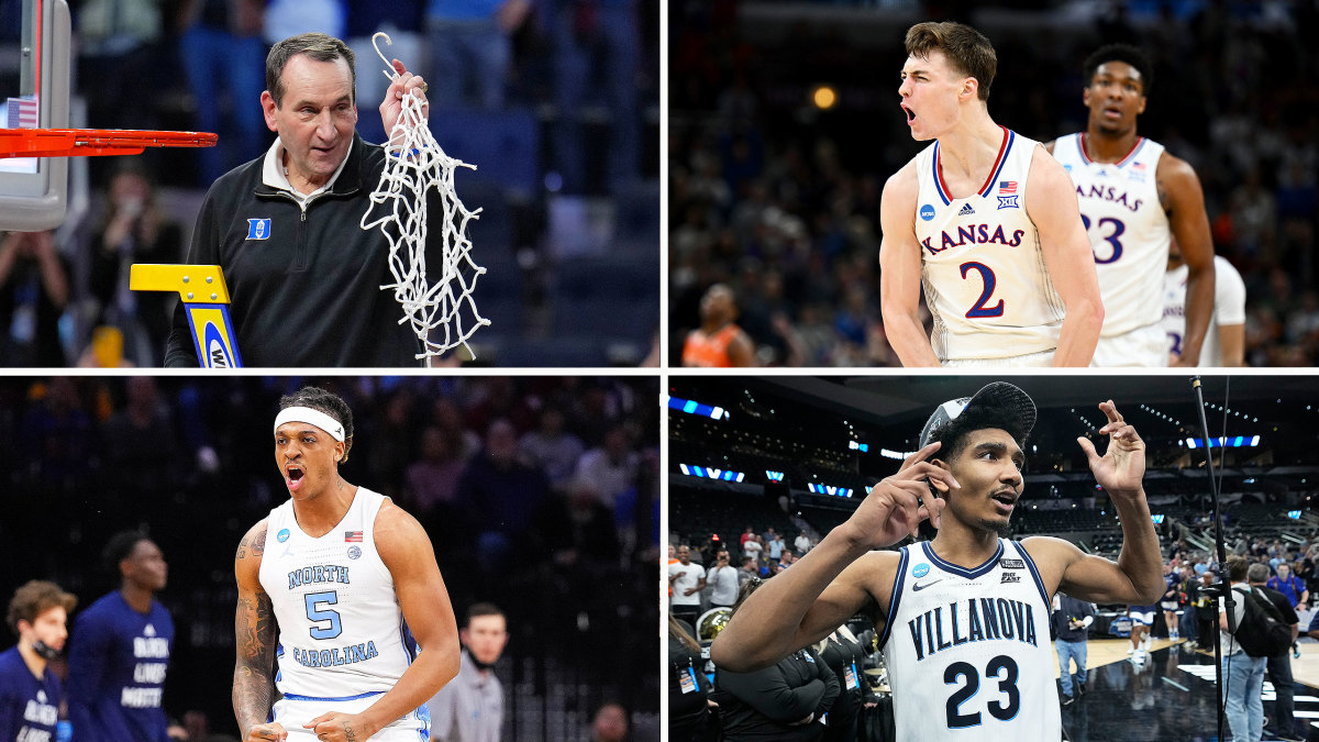 Coach K, Christian Braun, Jermaine Samuels and Armando Bacot