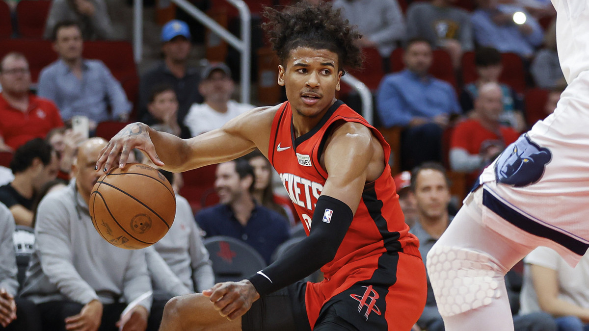 Houston Rockets guard Jalen Green in action during the game against the Memphis Grizzlies.