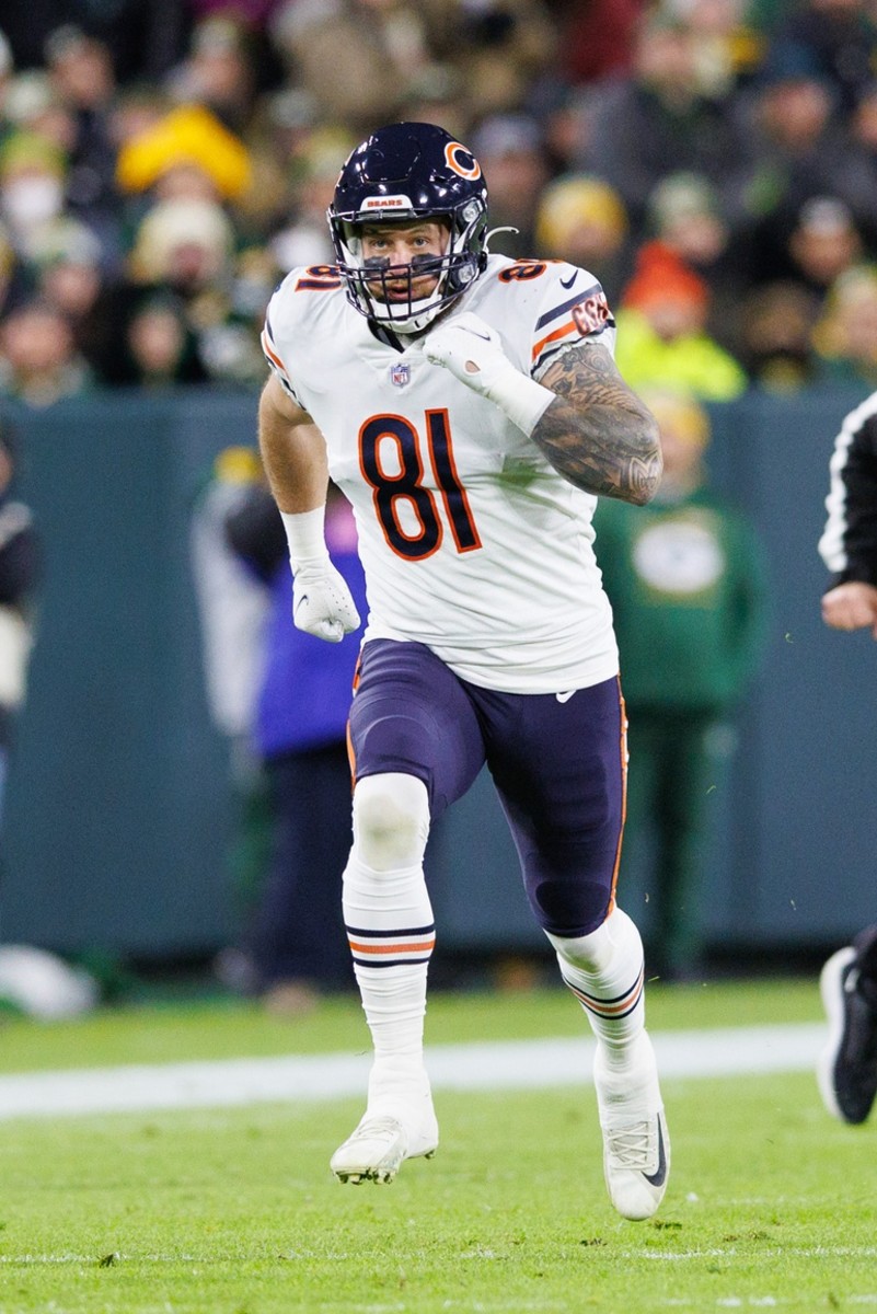 Chicago Bears tight end J.P. Holtz (81) against the Green Bay Packers. Mandatory Credit: Jeff Hanisch-USA TODAY Sports
