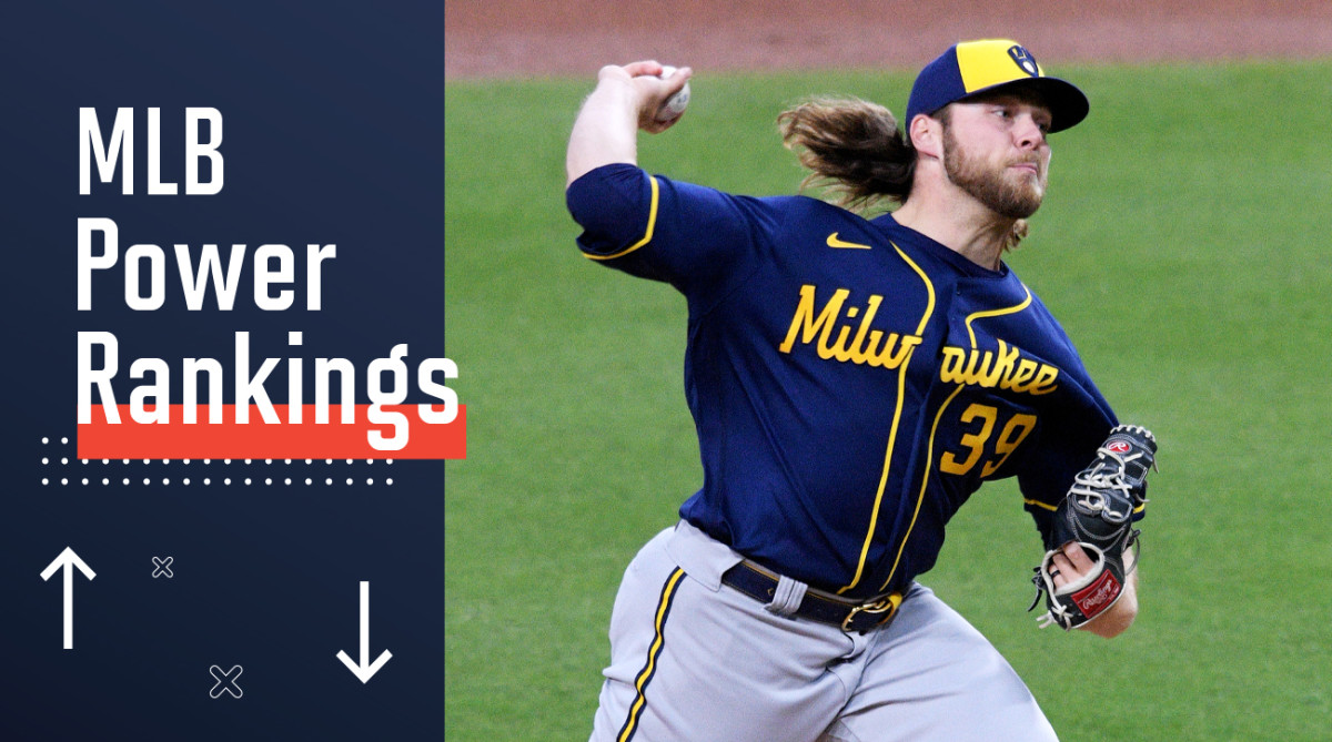 Brewers pitcher Corbin Burnes on the field
