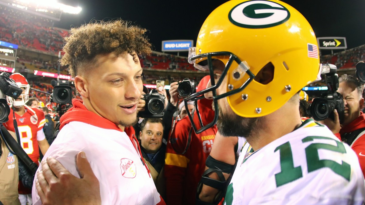 Patrick Mahomes missed the 2019 matchup; will Aaron Rodgers be with the Packers for their 2021 game? (USA Today Sports Images)