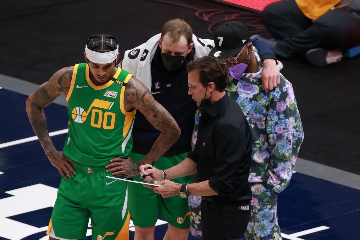 Head Coach Quin Snyder, Jordan Clarkson (00), and Joe Ingles (2) are three of the four finalists for NBA Postseason awards
