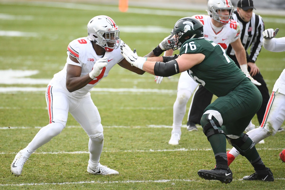 AJ Arcuri is a big-bodied tackle that is tough to beat and will be a key piece of the Spartans offense.