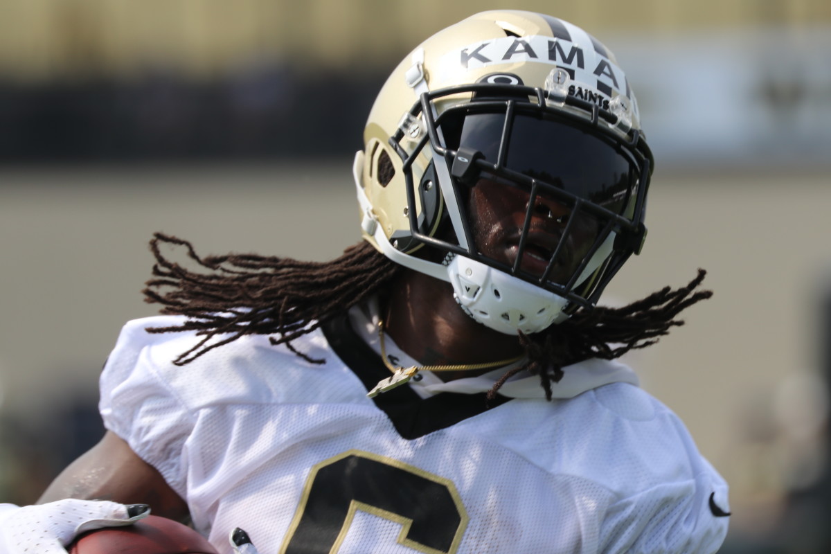 Saints Running Back Alvin Kamara at Saints Training Camp, Day 3