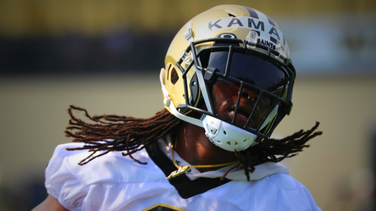 Saints Running Back Alvin Kamara at Saints Training Camp