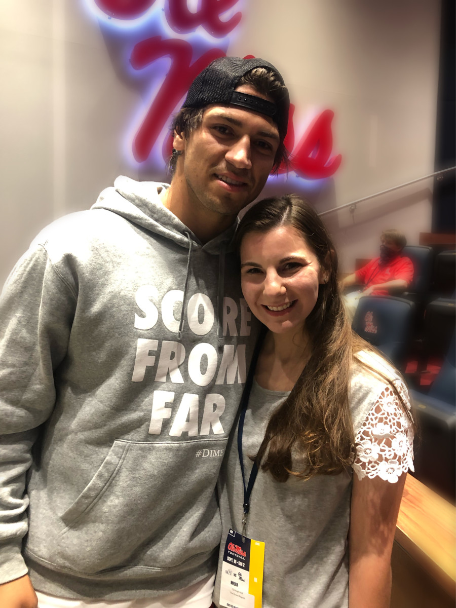 Matt Corral and Carleigh Holt after the press conference 